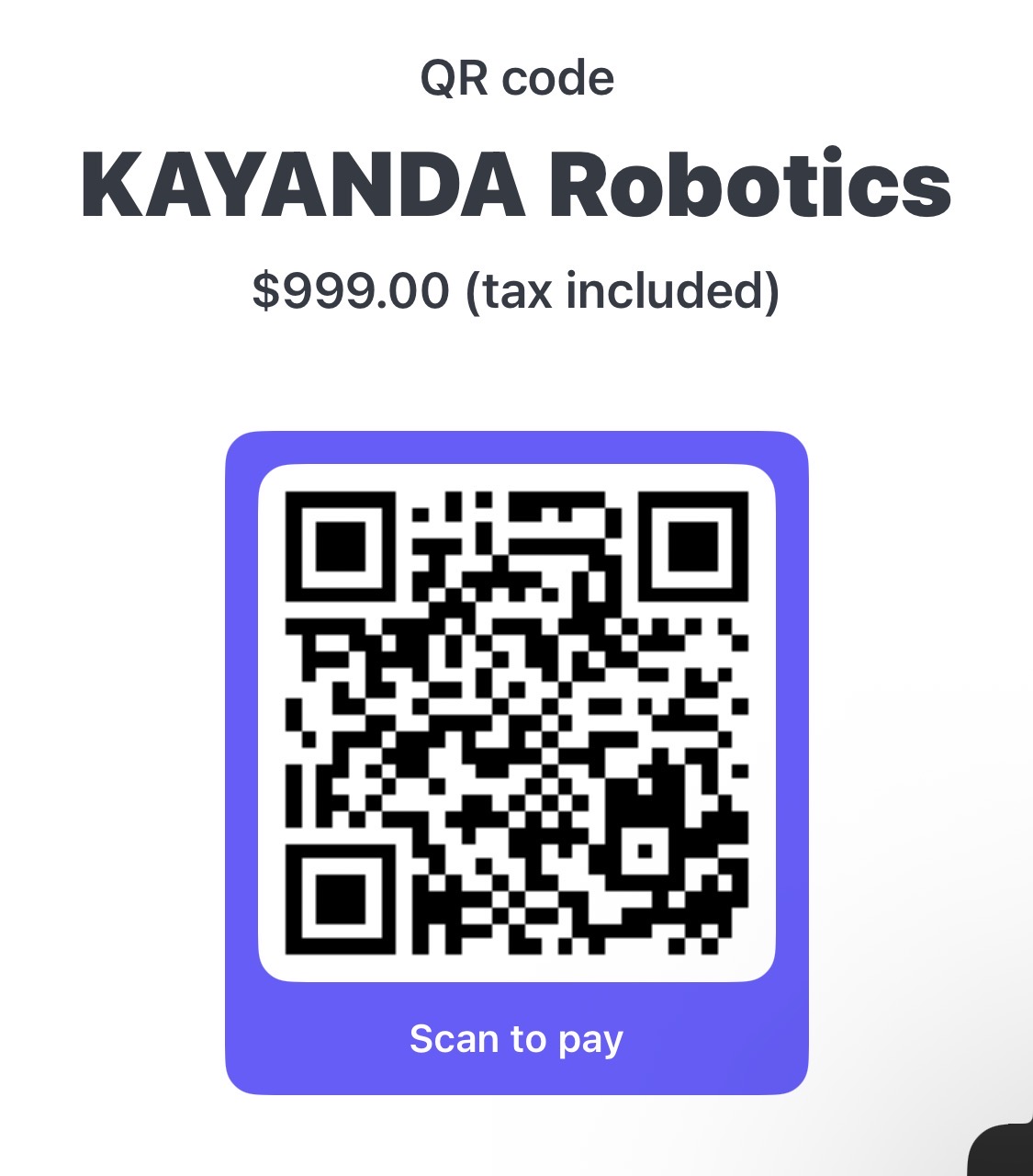 Scan to pay — Kayanda Capital